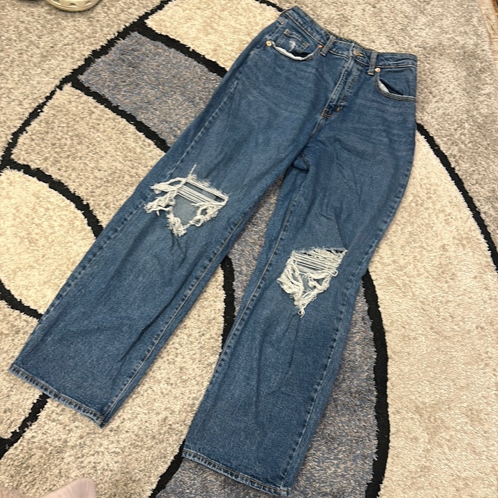 WILD FABLE, HIGHEST RISE BAGGY JEAN, S: 8/29R, BLUE